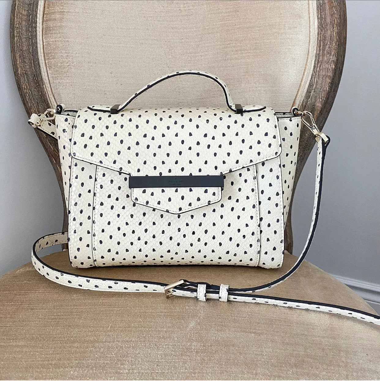 Kate Spade Ivory Snake Embossed Leather Kennedy Street Marra Satchel