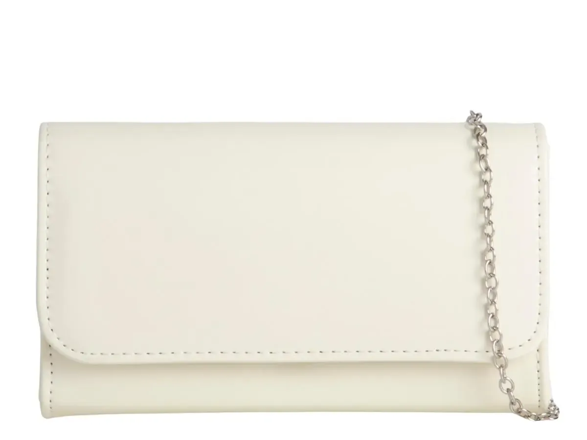 Koko Cream Patent Clutch Bag