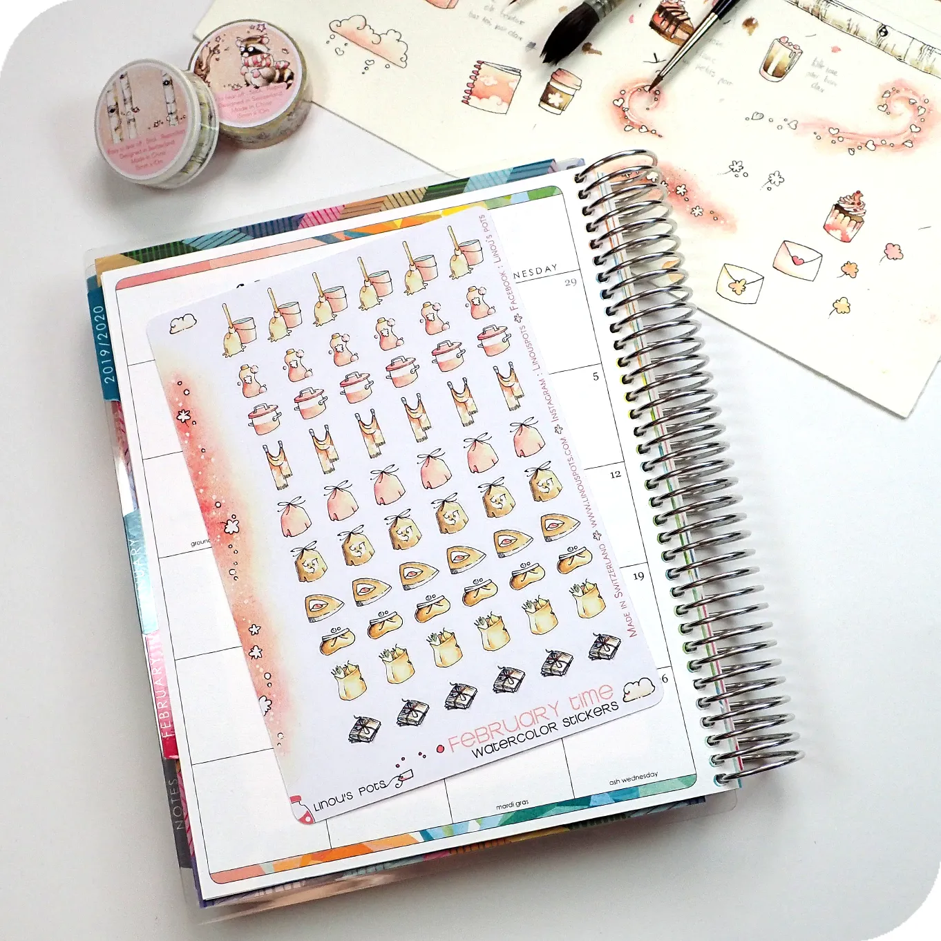 Love Is In The Air - Watercolor Planner Stickers - House Chores