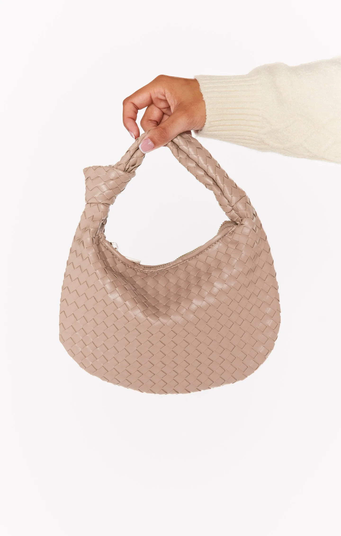 Melie Bianco Willow Woven Bag ~ Nude