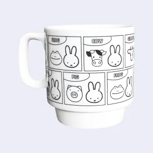 Miffy - Stackable Ceramic Mug (Miffy and Animals - Black & White)