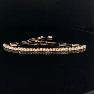 Modern & Slender Diamond Bar Tennis Bracelet in 18k Rose Gold - (#144 - BR1248 - #37950RG)