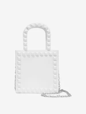 Monnalisa Girls PVC Shopper Bag in White