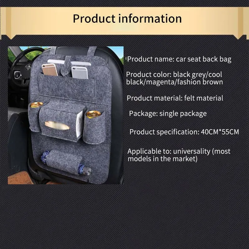 Multifunctional Car Back Seat Organizer with Multiple Pockets