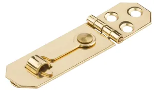 National Hardware V1828 Series N211-912 Hasp with Hook, 2-3/4 in L, 3/4 in W, Brass, Solid Brass :CD: QUANTITY: 1