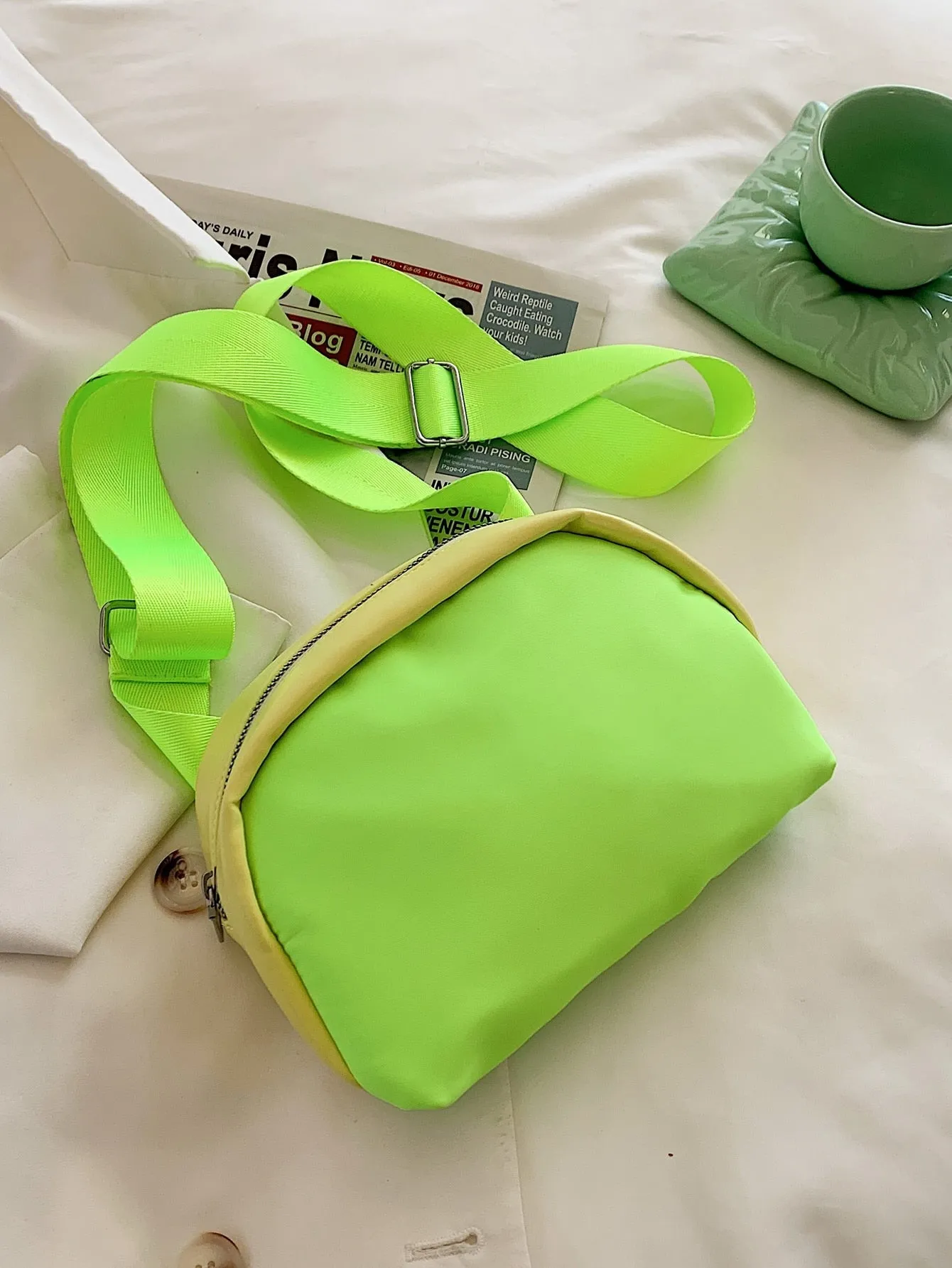 Neon Lime Crossbody Bag