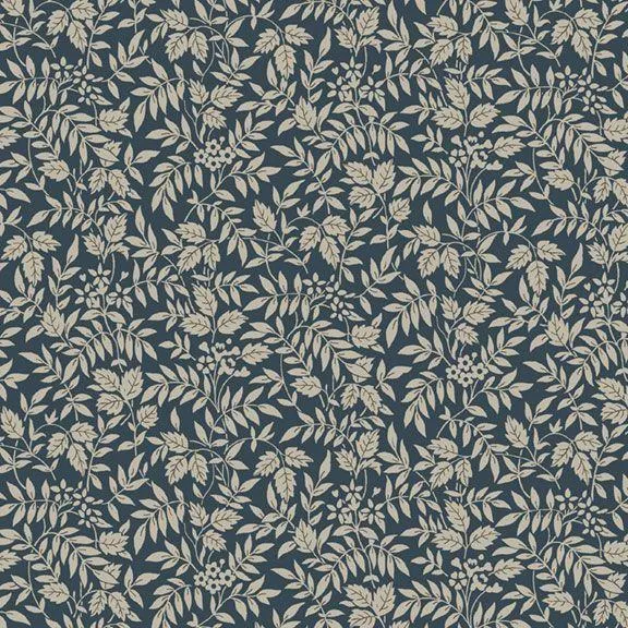 Nouveau -R651064D-Navy - Leaf Sprigs