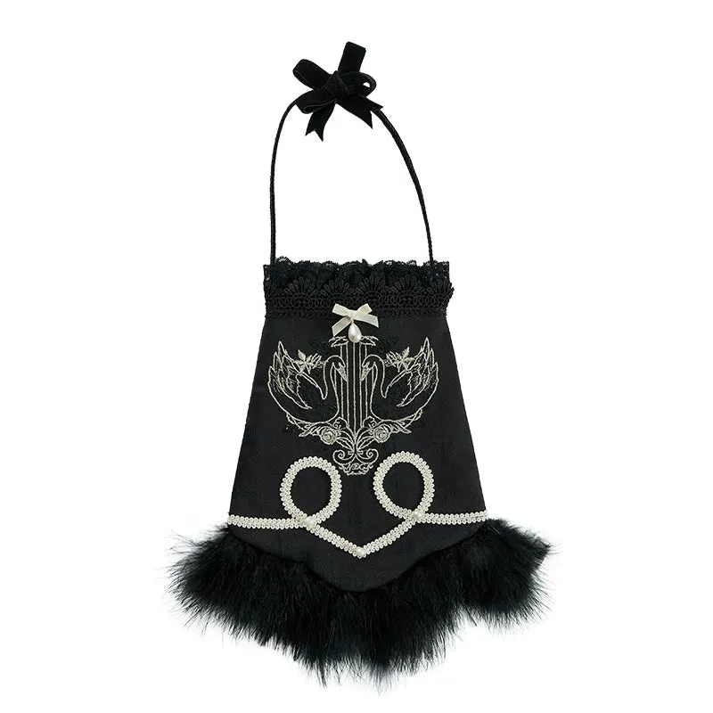 Nuit De Cellophane~Wild Swan~Classic Lolita Accessory Elegant Lolita Bag and Headdress