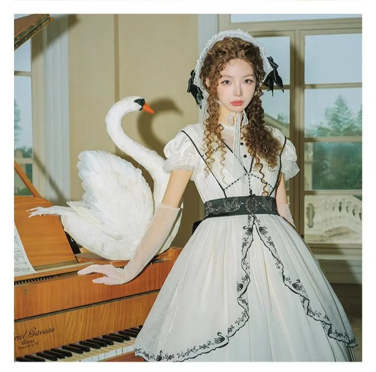 Nuit De Cellophane~Wild Swan~Classic Lolita Accessory Elegant Lolita Bag and Headdress