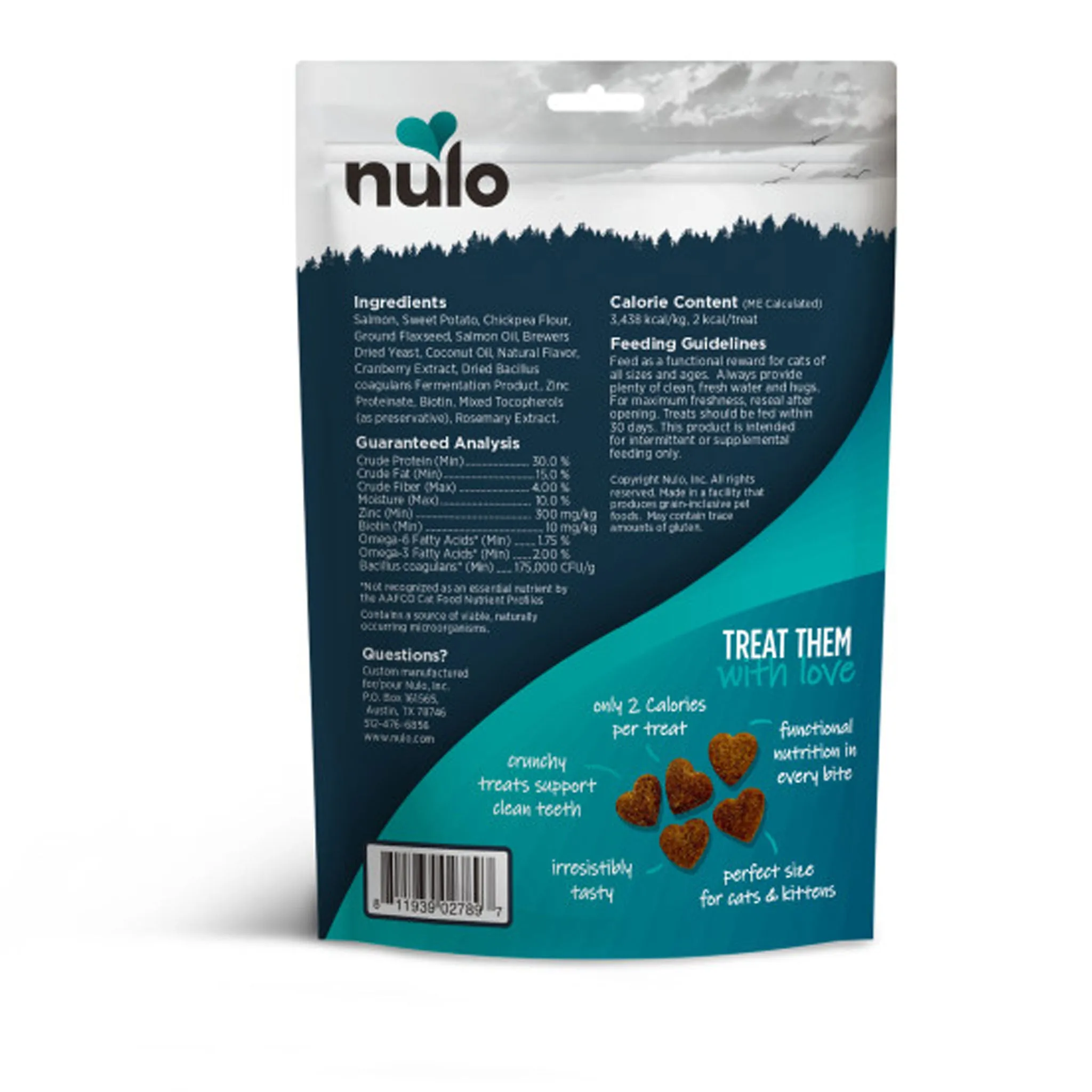 Nulo Functional Treats Skin & Coat Cat Salmon 4 oz