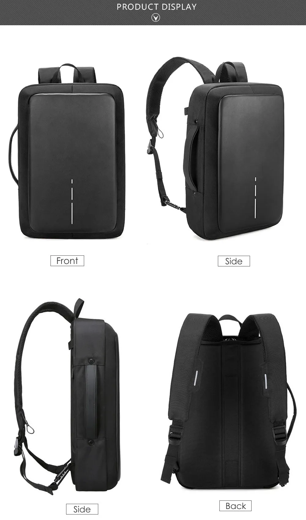 Office Waterproof Backpack/Briefcase With Password Lock,External USB For 15.6 inch Laptop