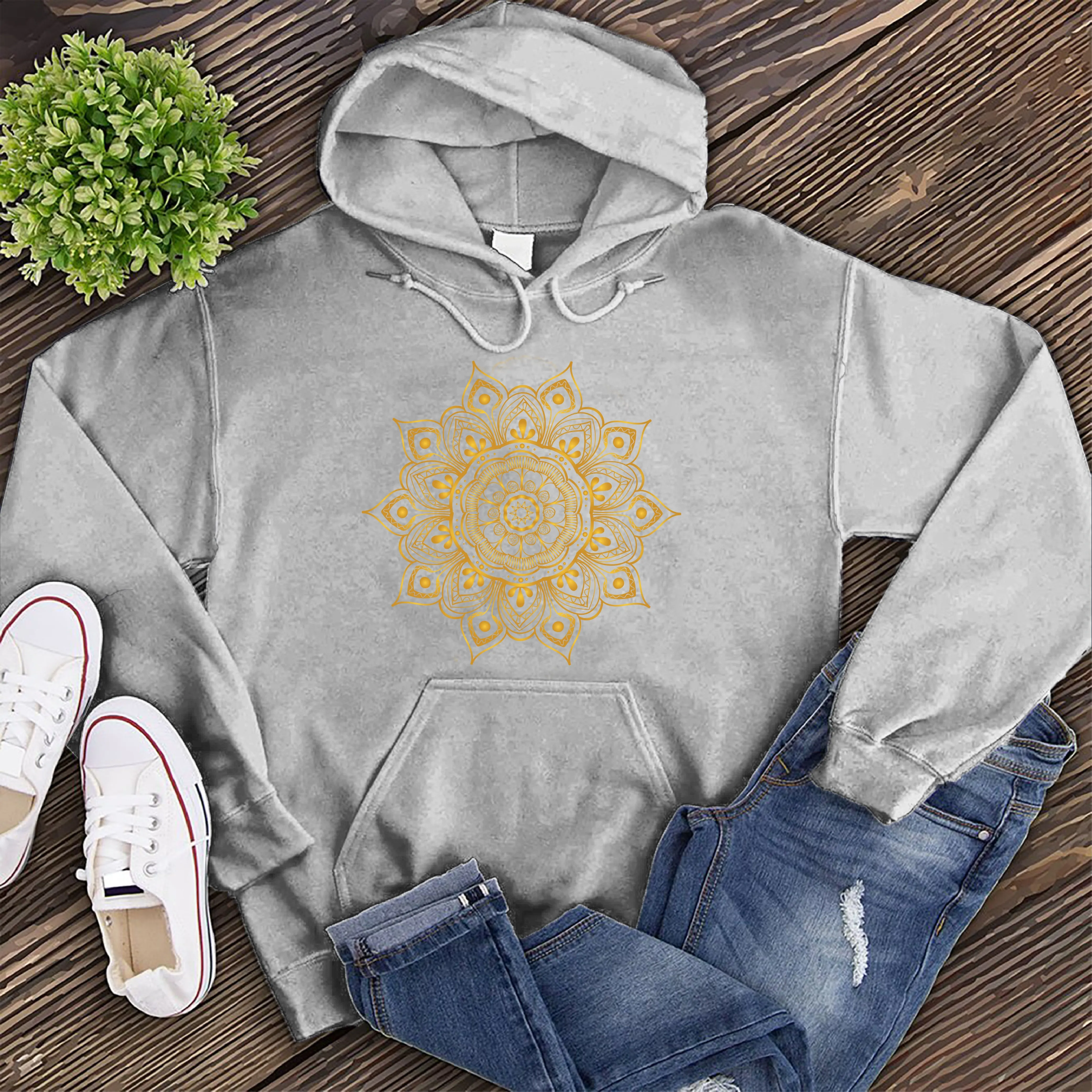 Ornamental Mandala Gold Hoodie