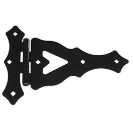 Ornamental T-Hinge, Black, 10-In.