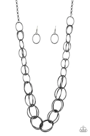 Paparazzi Necklace ~ Elegantly Ensnared - Black