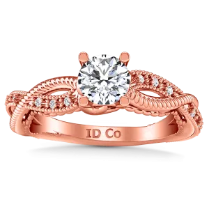 Pave Diamond Engagement Ring Maeve 14K Rose Gold