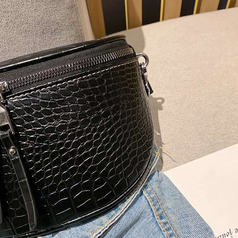 Paziye Leather Crocodile Print Crossbody bag