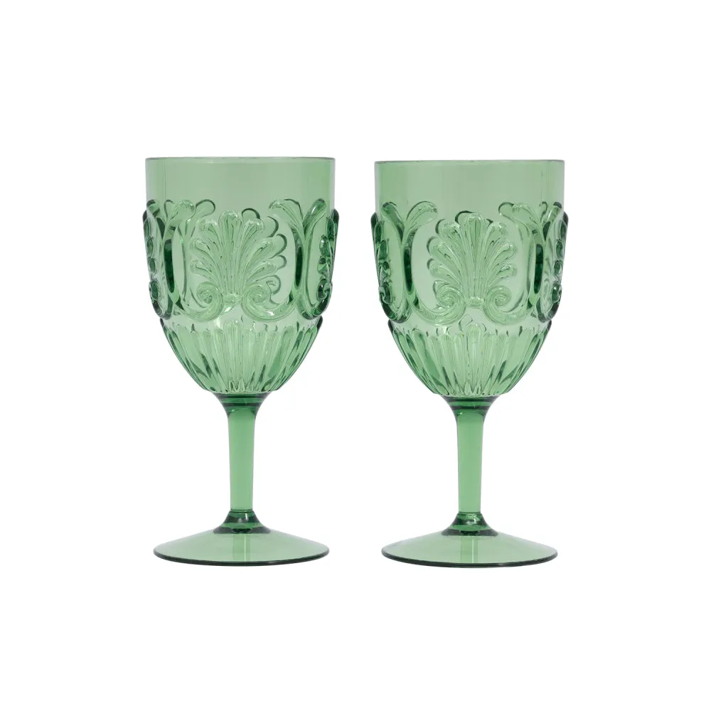 Picnic Spring Floral Set Of 2 Outdoor Wine Glasses