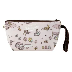 Pink Happy Camping Dumpling Cosmetic Bag