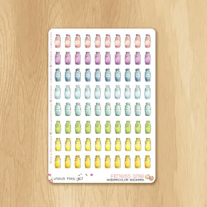 Rainbow Fitness Collection : 80 Water Bottle Stickers