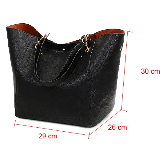 Shoulder Crossbody Large Capacity Top-Handle Big Tote With Free Clutch Bag