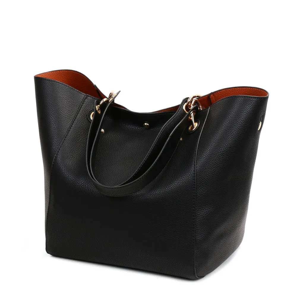 Shoulder Crossbody Large Capacity Top-Handle Big Tote With Free Clutch Bag