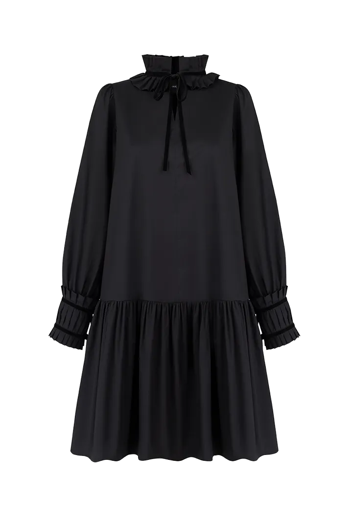 Simone Black Cotton Dress