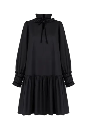 Simone Black Cotton Dress