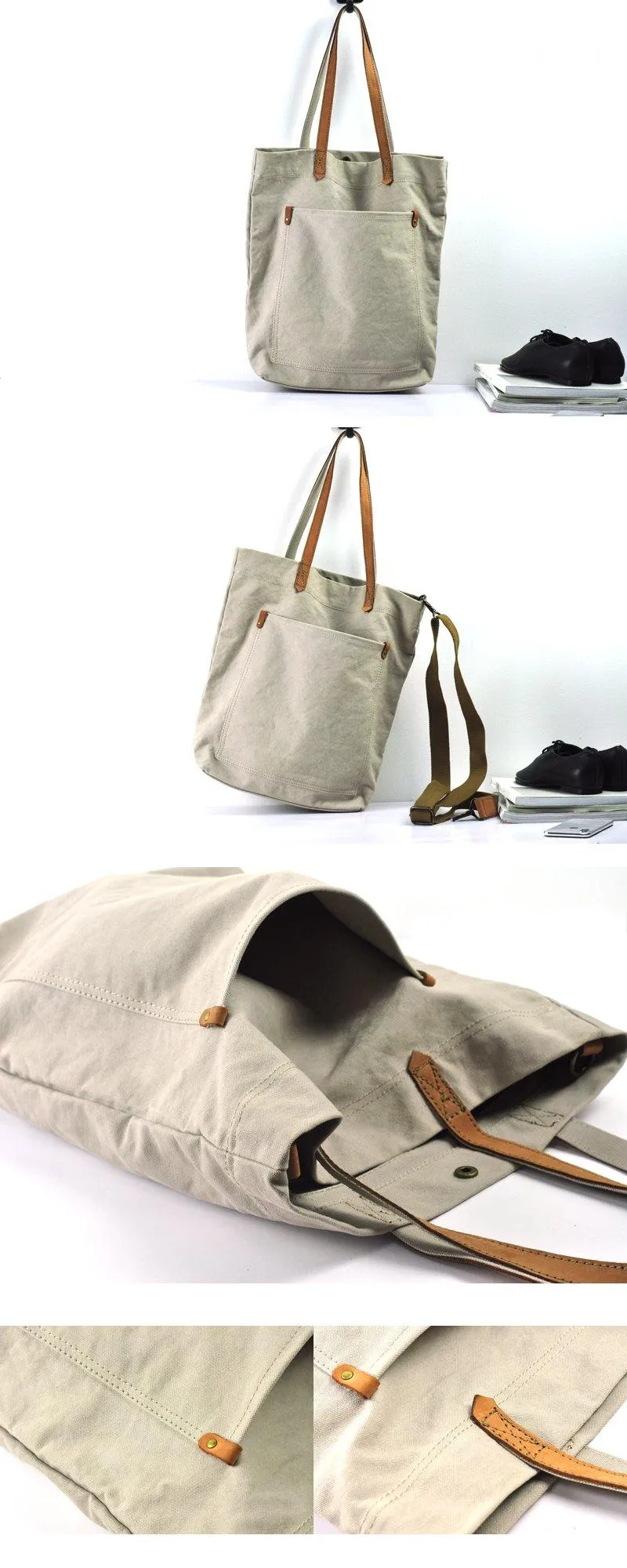 Simple Canvas Mens Womens Shoulder Tote Bag Messenger Bag Tote Handbag Side Bag For Men and Women