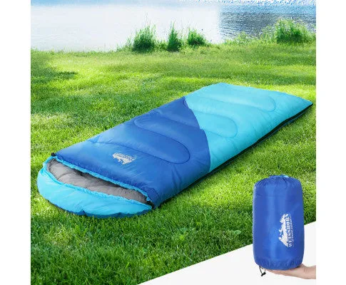 Sleeping Bag Bags Kids 172cm Camping Hiking Thermal Blue