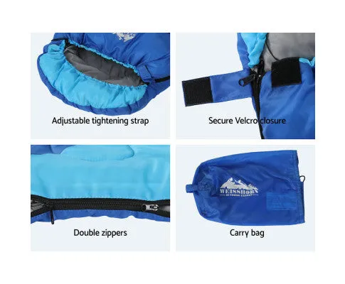 Sleeping Bag Bags Kids 172cm Camping Hiking Thermal Blue