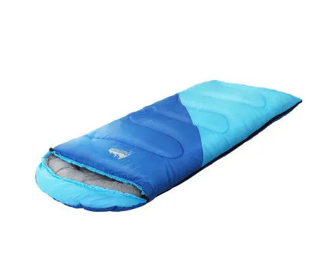 Sleeping Bag Bags Kids 172cm Camping Hiking Thermal Blue