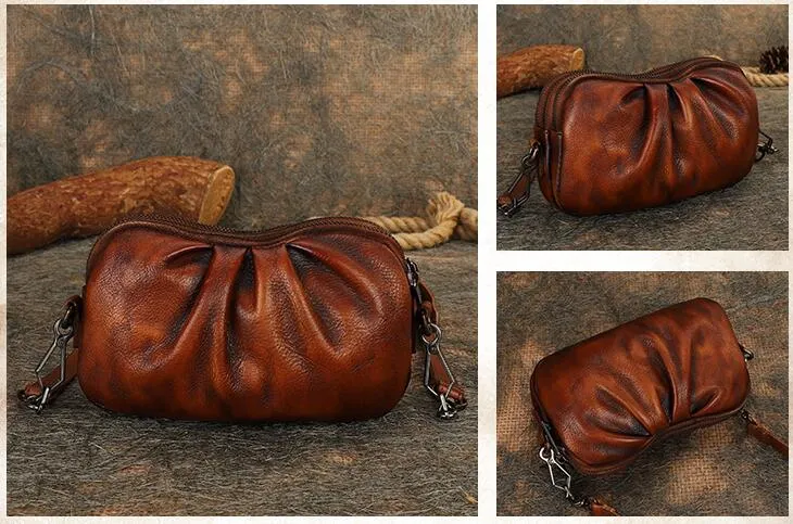 Small Brown Leather Crossbody Purse Side Bags For Women