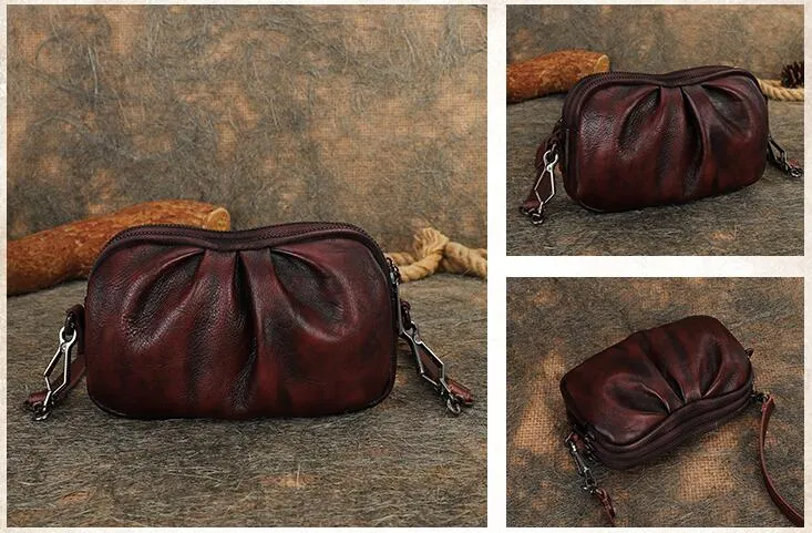 Small Brown Leather Crossbody Purse Side Bags For Women