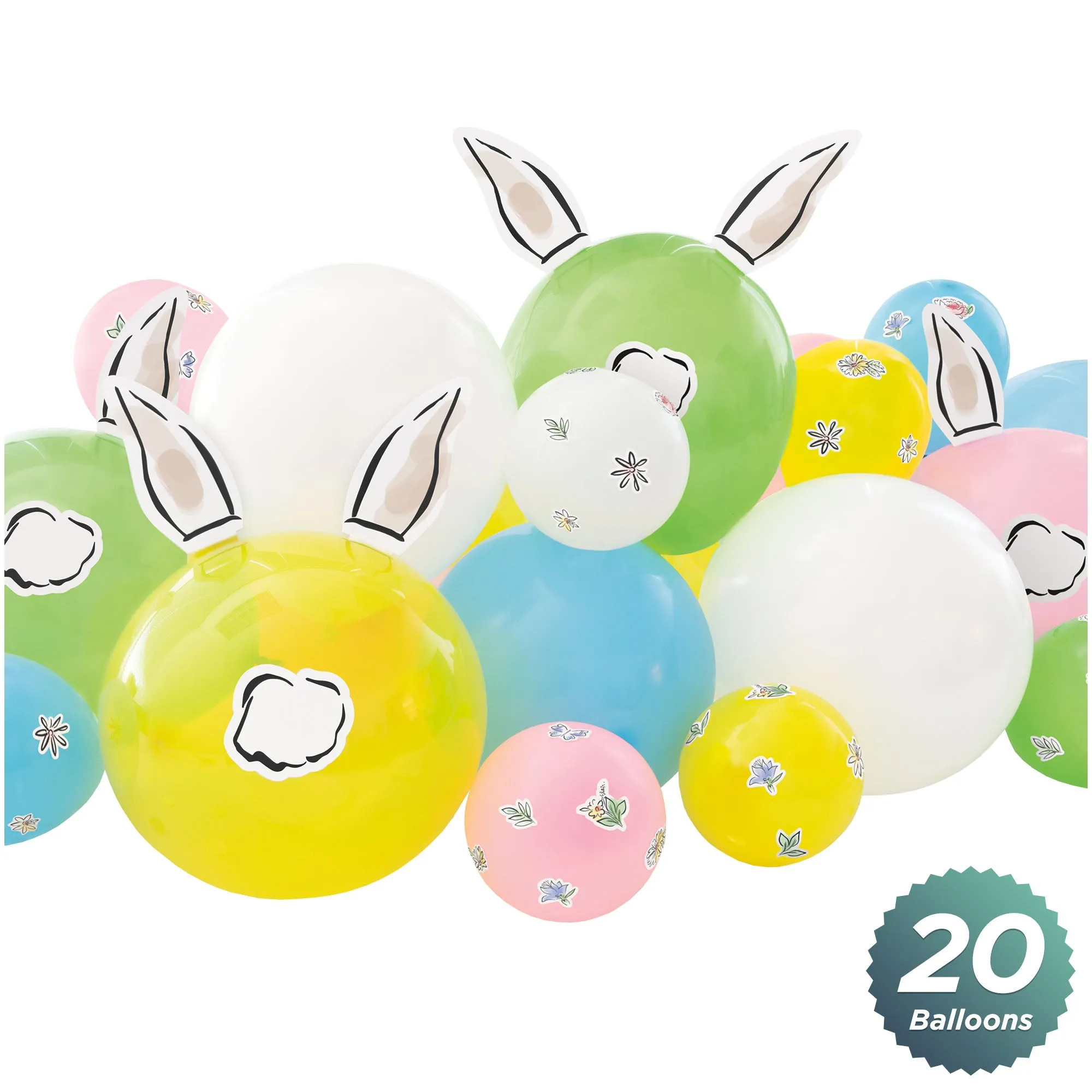 Spring Pastels Dainty Easter Rabbit Balloon Table Centerpiece Party Decoration Set