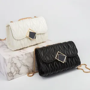 Square Buckle Pleated Square Bag