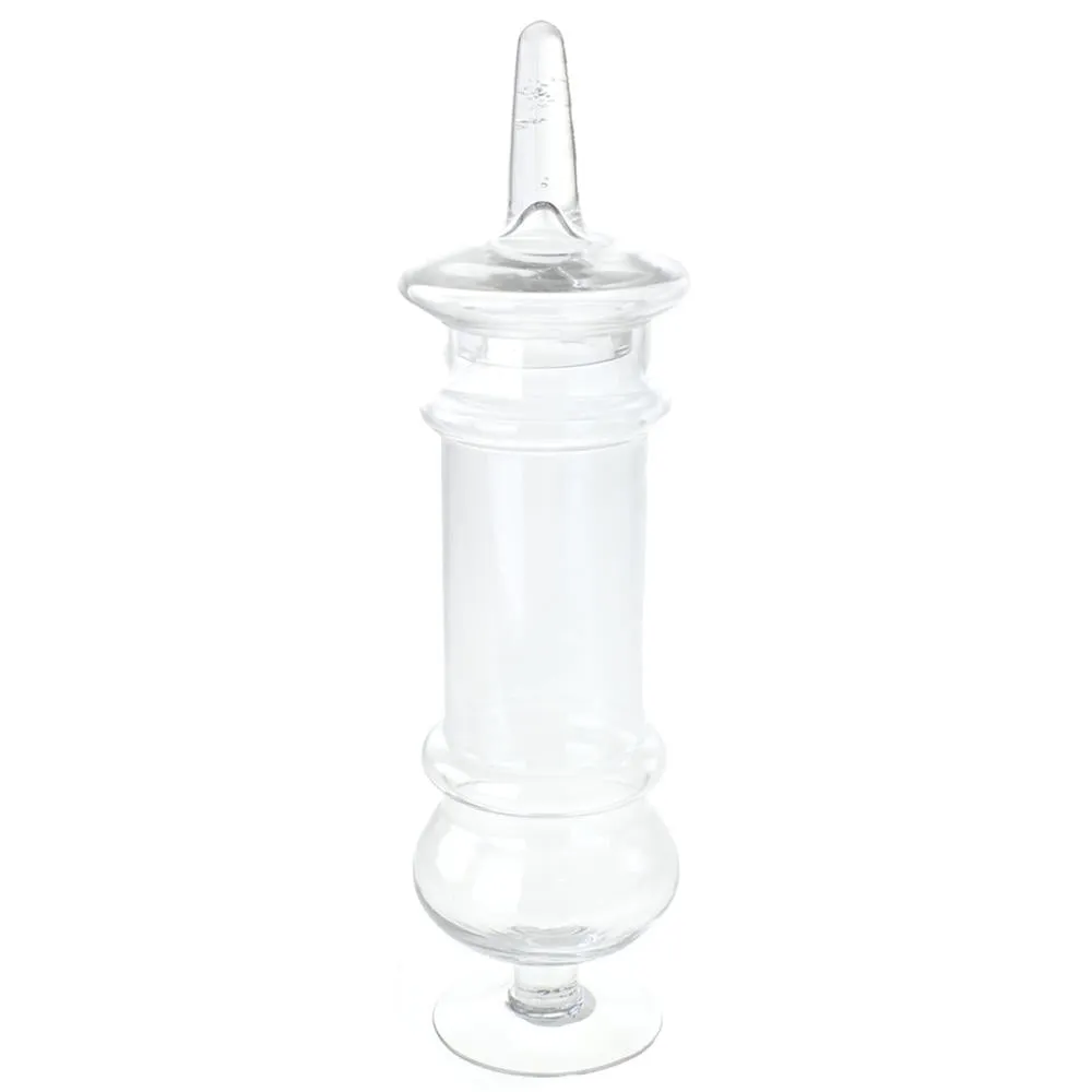 Tall Bodied Jar with Lid, Clear, 15-3/4-Inch