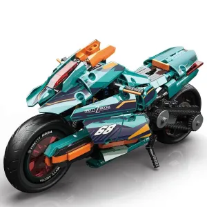 Tech MOC Cyberpunk Concept Motorcycle Bricks Toys