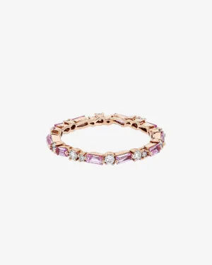 Thin Mix Pink Sapphire Eternity Band