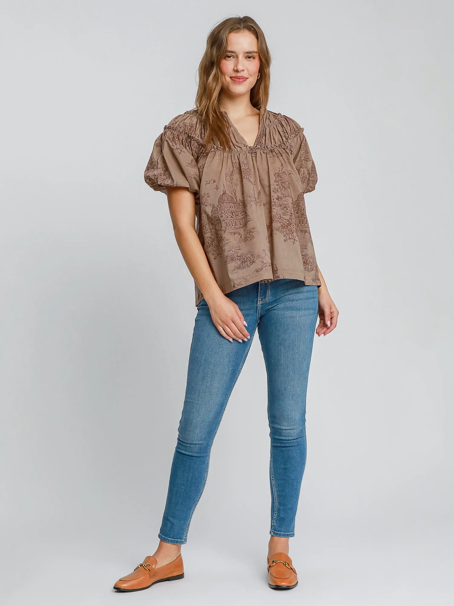 Toile Romance Blouse - Latte