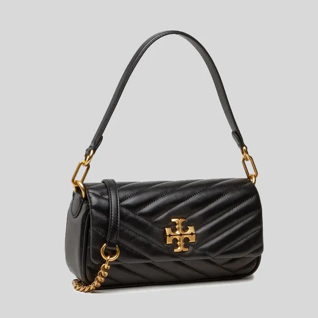 TORY BURCH Small Kira Chevron Flap Shoulder Bag Black 90456