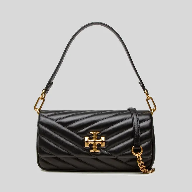 TORY BURCH Small Kira Chevron Flap Shoulder Bag Black 90456