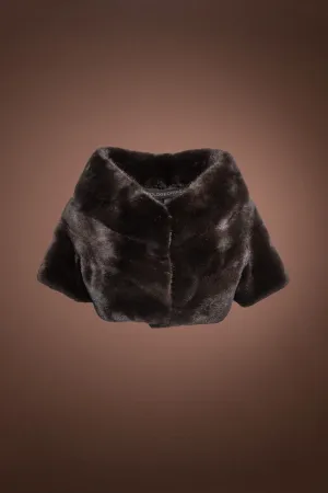 Triangle Shaped Black Mink Fur Shrug