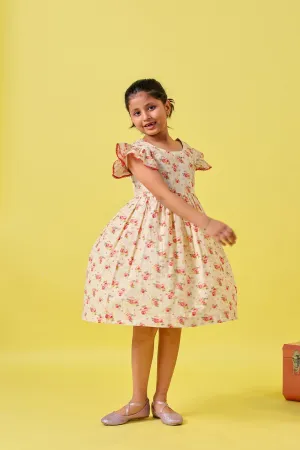 White and Red Floral Dress