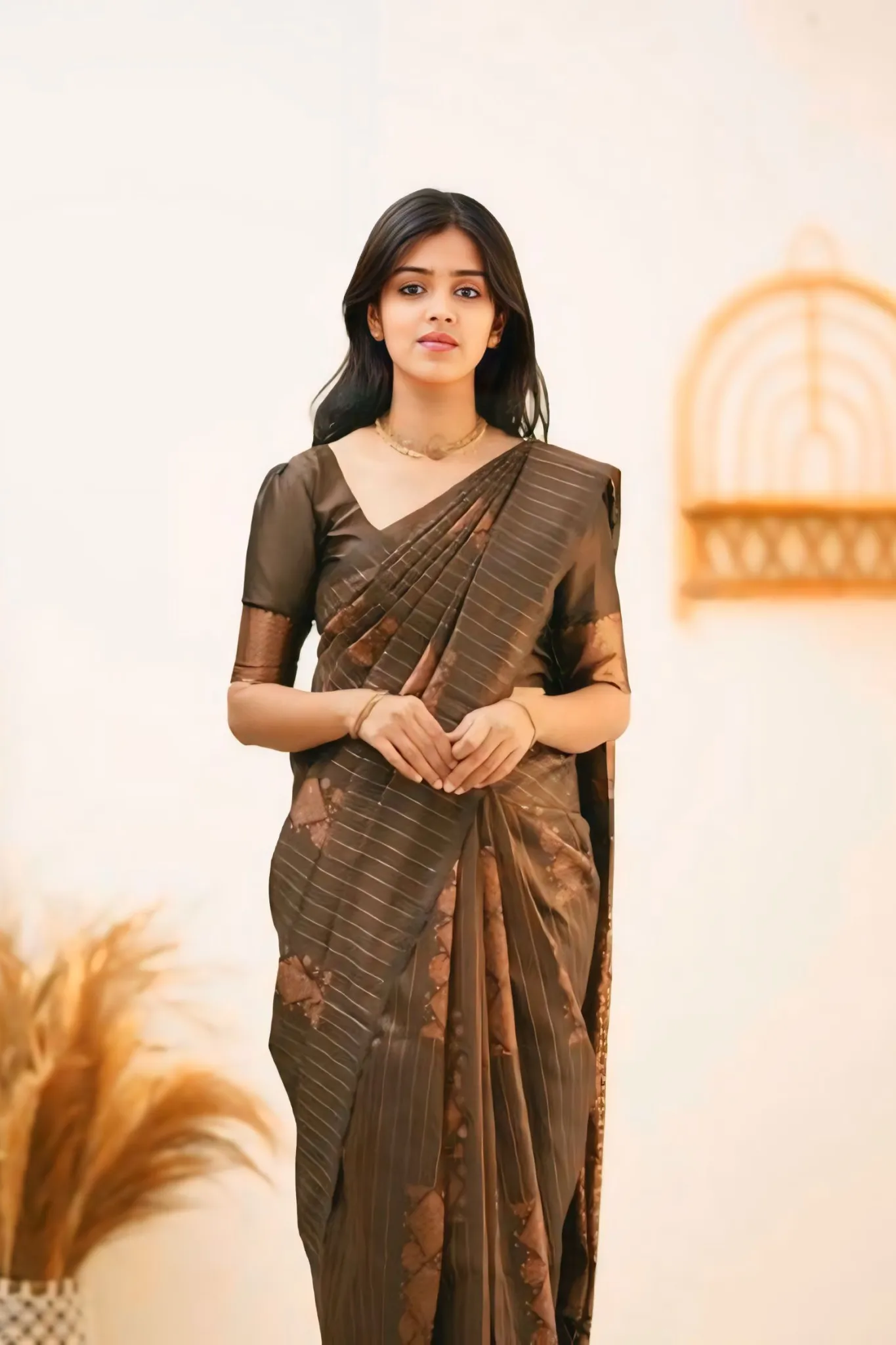 WOMAN’S BEAUTIFULLY DESIGNED TRADITIONAL INDIAL CULTURAL SAREE