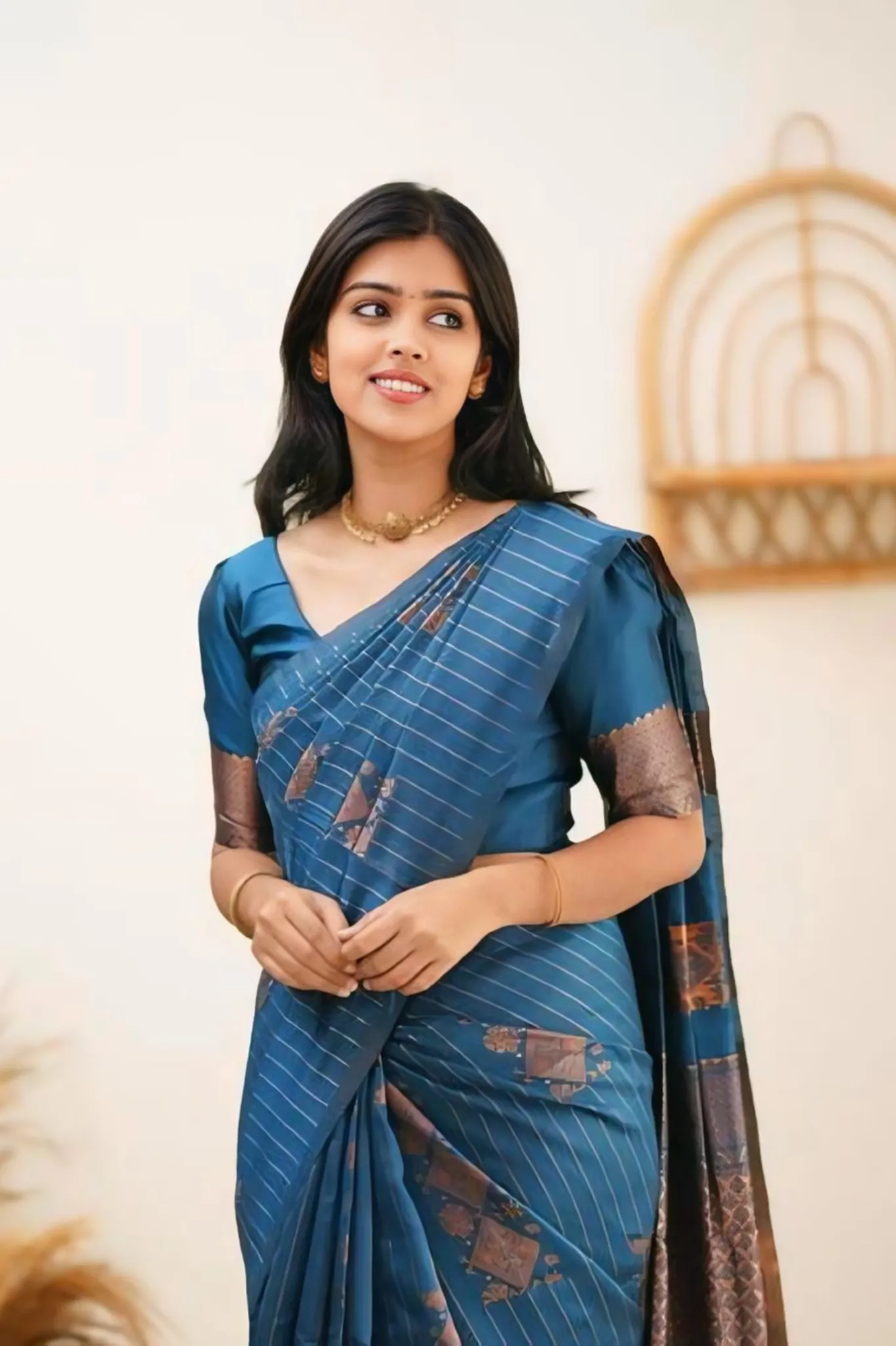 WOMAN’S BEAUTIFULLY DESIGNED TRADITIONAL INDIAL CULTURAL SAREE