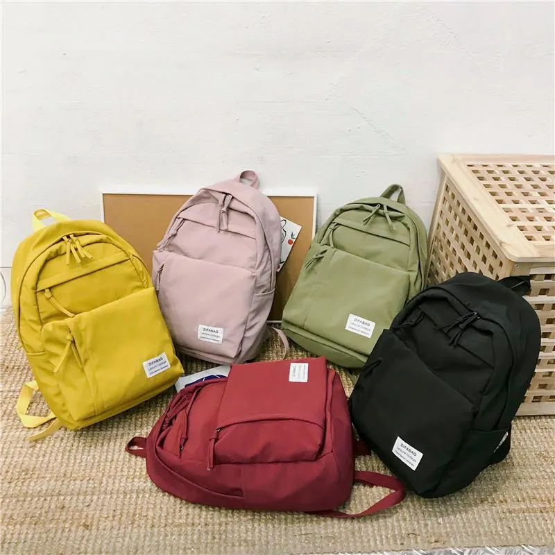 Women's Nylon Waterproof Travel Backpack With Zip Pockets