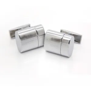 Working USB Cufflinks 32Gb Oval Flash Drive in Silver