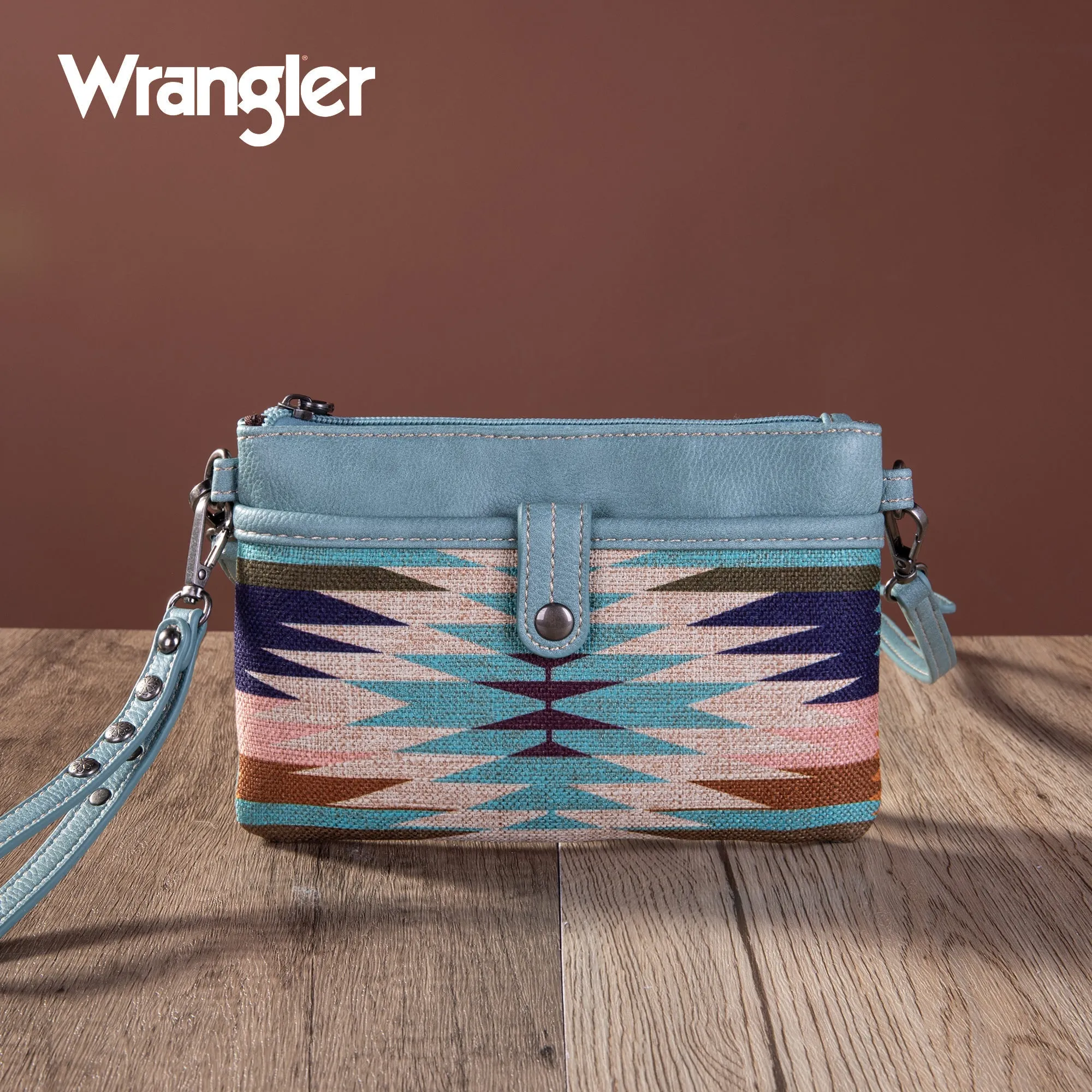 Wrangler Aztec Print Crossbody Clutch